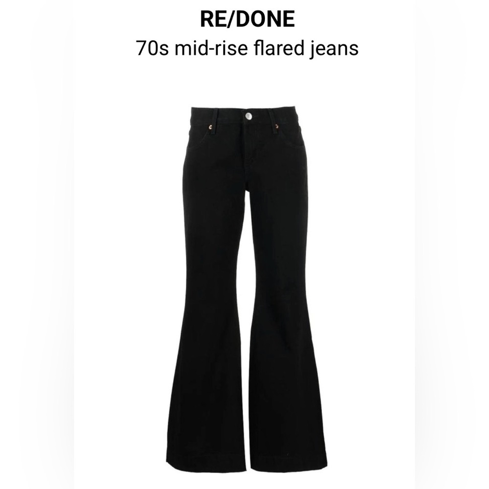 RE/DONE 70s Mid-Rise Flared Jeans Black Size 28 NWT